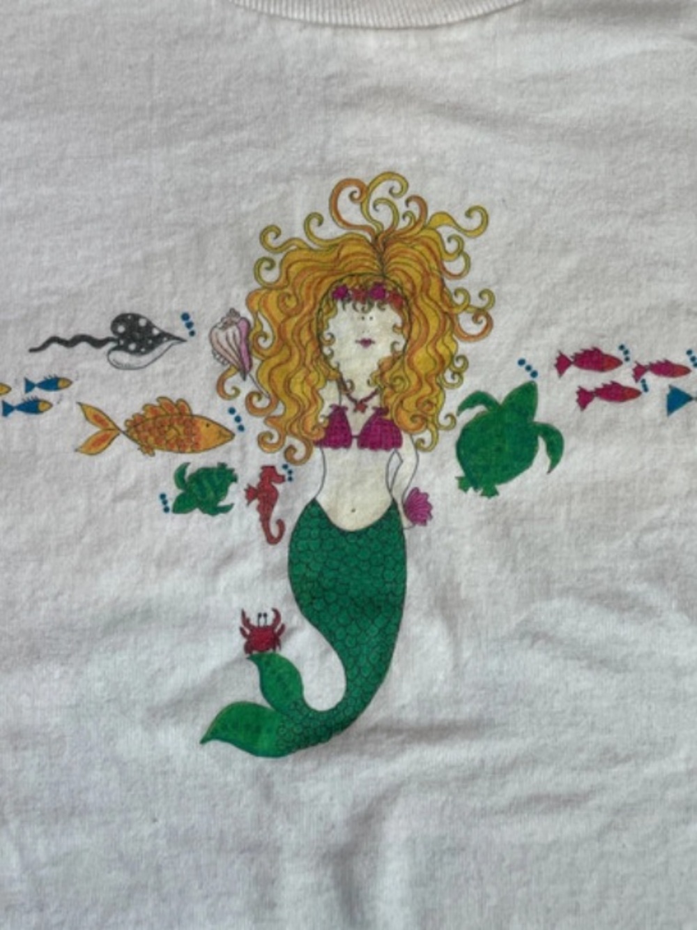 SEARCHING FOR Green Mermaid Fish Print Pet Fish T-Shirt
